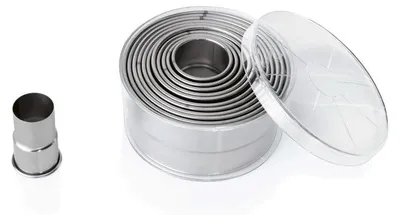 Produktbild von 6x Ausstechformen Set, Ø 2,7 cm bis Ø 10,4 cm, Chromnickelstahl