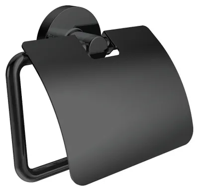 Produktbild von emco round Toilettenpapierhalter, mit Deckel, schwarz, 430013301