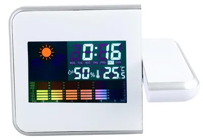 Projektionswecker mit 180° Projektor, LED, USB, Thermometer, Hygrometer
