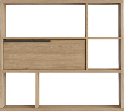 Image de Étagère murale Rebecca Mobili Harad 81x90x22 Panneau de particules Chêne clair Moderne