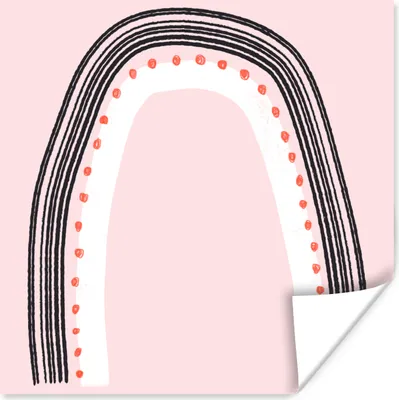 Produktbild von MuchoWow® Poster Regenbogen - Minimalismus - Rosa 50x50 cm - Wohnzimmerdekoration