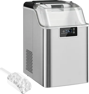 Produktbild von HOMCOM Eiswürfelmaschine, 2,1L Ice Maker Edelstahl 24 Eiswürfel auf einmal