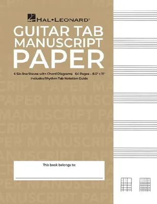 Produktbild von Guitar Tablature Manuscript Paper Standard Edition 64 Pages for Music Notation and Chord Diagrams