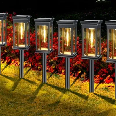 Produktbild von Solar-Lampen für Garten und Außenbereich, 6er Set, Solar-Lampen für Außenbereich mit warmem Weißlicht, wasserdicht, automatische Ein/Aus-Funktion für Außen-Tuindekorations-Lampen für Rasen, Terrasse, Innenhof, Geschenk, +++