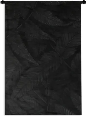 Produktbild von MuchoWow® Wandteppich Wandbehang Blätter - Schwarz - Weiß - Pflanzen - Botanisch 120x180 cm Tapisserie Dekoration Wandtuch - Schlafzimmer - Dekorationen für das Haus