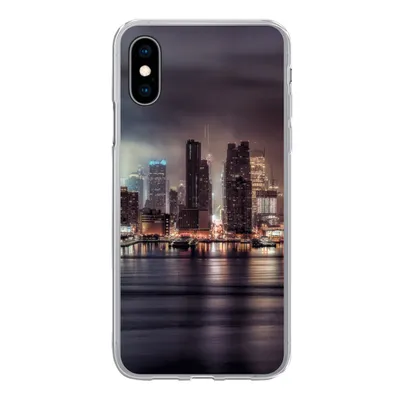 Produktbild von MuchoWow® Handyhülle Schutzhülle Hülle für iPhone X New York - Sturm - Skyline Silikon Softcase Handy Hülle - Handyhülle