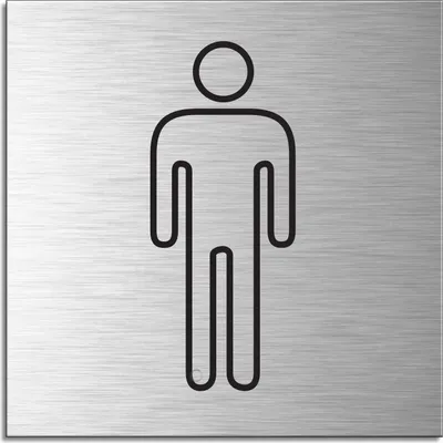 Produktbild von Schild - Toilette Herren | Türschild 120 x 120 mm Aluminium selbstklebend