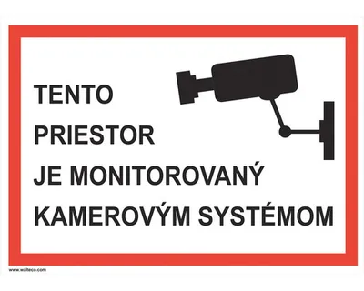 Obrázok produktu pre Výstražná tabuľka Tento priestor je monitorovaný kamerovým systémom 210 x 297 mm