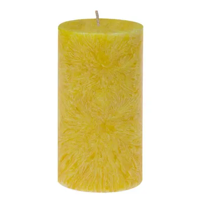 Image de Bougie ronde en stéarine - jaune 90x50mm