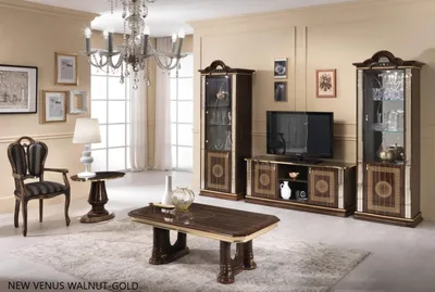 Produktbild von Italienische Wohnwand Möbel Schrank Vitrine rtv 3tlg. Set Luxus tv vitrinen glas