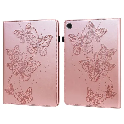 Produktbild von Für Samsung Galaxy Tab A9 Plus Schmetterling Muster 2 Kunstleder Hülle Cover Tasche Case Pink