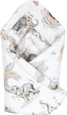 Produktbild von BABYLUX Einschlagdecke BABYHÖRNCHEN 75x75cm Neugeborene 127. Elefanten Beige