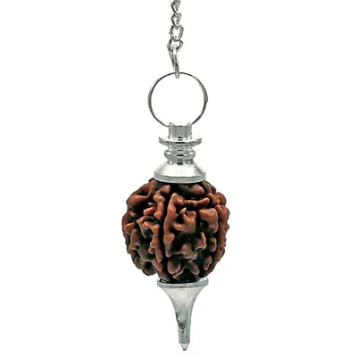 Image de Pendule Rudraksha argenté – 10 g ; 4,5 cm