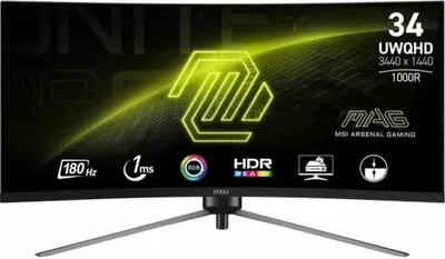Produktbild von MSI MAG 345CQR 86,4 cm (34") 3440 x 1440 Pixel UltraWide Dual Quad HD PC Monitor Schwarz