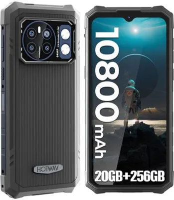 Produktbild von HOTWAV Cyber 13 PRO Outdoor Smartphone ohne Vertrag 20GB+256GB 10800mAh 6,6" FHD+ 64MP Android 13 Outdoor Handy NFC/OTG/Dual SIM 4G, Schwarz