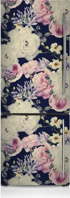 Produktbild von Kühlschrankmagne Kühlschrank Magnetfolie Dekoration 60x190 cm - Weiße Rosen-Weinlese.