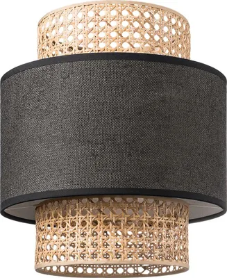 Produktbild von Home Sweet Home Lampenschirm Cane Weave schwarz - B:30xT:30xH:40cm