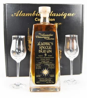 Produktbild von Gin 2016 Alambic´s Special Islay Gin Geschenk-Set 9 Jahre gereift