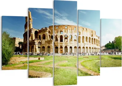 Produktbild von Bild auf Leinwand - Leinwandbild - Archäologie Architektur Italien Kolosseum - 150x100cm - Wand Bild - Wanddeko - Leinwanddruck - Bilder - Kunstdruck - Leinwand bilder - Wandkunst - EA150x100-2685