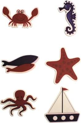 Produktbild von Glorex Holzsticker Maritim Meerestiere 6 Stück
