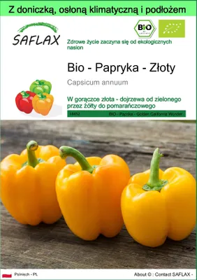 Zdjęcie produktu dla SAFLAX - Garden to go - Bio - Papryka - Złoty - 20 Nasiona - Z doniczką, pokrywą klimatyczną i podłożem do uprawy - Capsicum annuum
