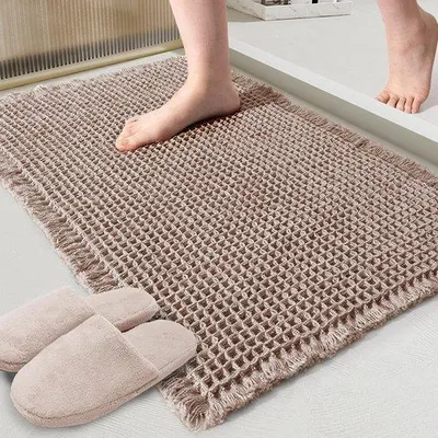 Image de Tapis de bain antidérapant, marron, 45,7 x 76,2 cm, lavable en machine