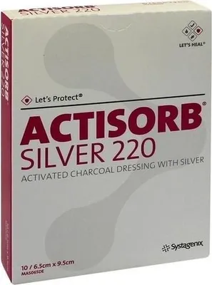 Image de Actisorb 220 Silver 9,5x6,5 cm compresses stériles 10 pces