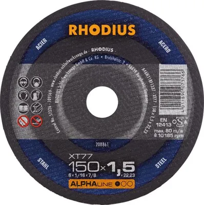 Produktbild von RHODIUS Trennscheibe XT77 150 x 1,5 mm ger.