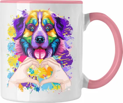 Produktbild von Trendation - Berner Sennen Besitzer Farbe Love Tasse Geschenk Lustiger Spruch Geschenkidee Berner Sennen Besitzerin (Rosa)