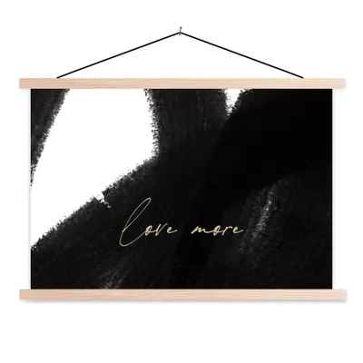 Produktbild von MuchoWow® Textilposter Text - Abstrakt - Liebe mehr - Zitate 120x80 cm mit holzfarbenen Rahmen - Aufhängeset