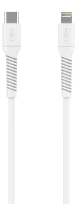 Image de Câble USB-C vers Lightning, en silicone liquide. 27 W, 1,2 m, blanc