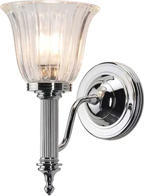 Image de Applique de salle de bain Carroll, chrome poli, 1xG9x3W, laiton, dim. : 26,1 x 13,9 x 22,9 cm, IP44, Elstead