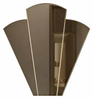 Produktbild von Stilvolles Deco Spiegel mit geometrischem Design und Messingrahmen