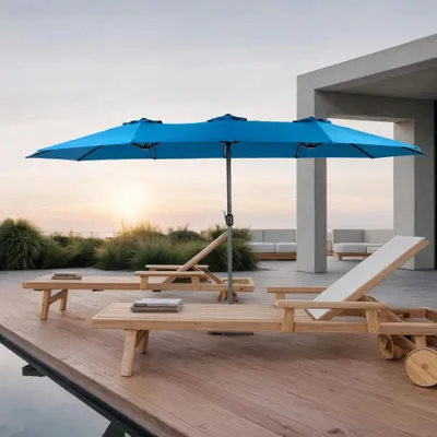 Zdjęcie produktu dla Parasol - Parasol ogrodowy - Parasol tarasowy - Parasol plażowy - Bardzo duży - Dwustronny - Wytrzymały poliester