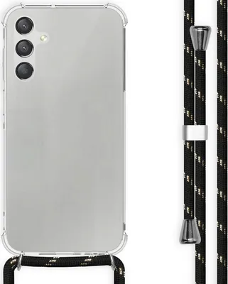 Image de imoshion Coque arrière transparente avec cordon pour Samsung Galaxy A15 (5G/4G) - Noir / Or