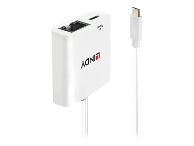 Zdjęcie produktu dla Lindy 43284, Biały, CE, FCC, RoHS & REACH, RTL8153, VL100, 20 V, 0 - 45 °C, -10 - 70 °C