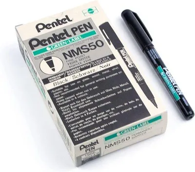 Produktbild von Famanu Permanentmarker Set 12 Stück - Schwarz, Feinspitze, Xylolfrei