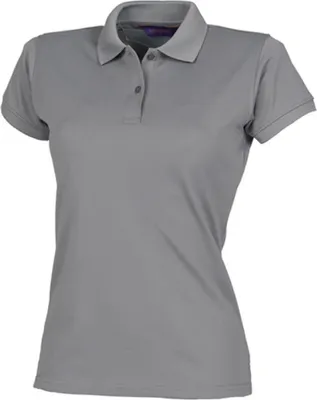 Produktbild von Henbury H476 | Damen Coolplus Wicking Polo Shirt / Mikro-Piqué - Farbe: Charcoal - Größe: XXL
