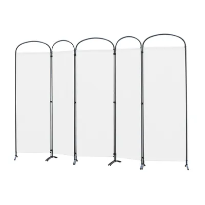 Zdjęcie produktu dla Angel Living 5-częściowy parawan wewnętrzny, przegroda, składana przegroda, parawan wewnętrzny na taras lub balkon, 280 x 182 cm, biały