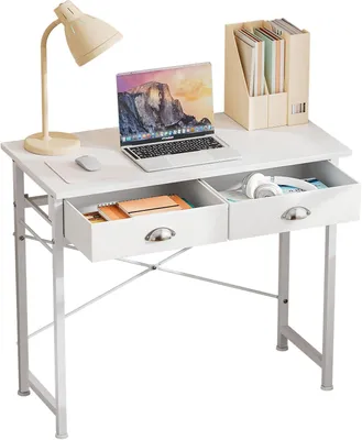 Produktbild von Computertisch mit 2 Schubladen Bürotisch Metall 40x80x76 cm