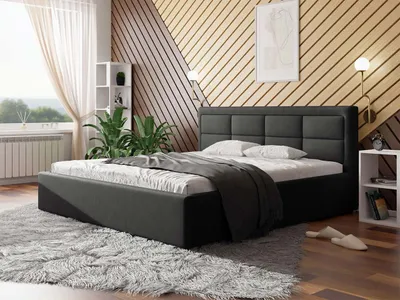 Obrázek produktu pro Manželská postel s úložným prostorem a roštem 200x200 PALIGEN 2 - šedá 1