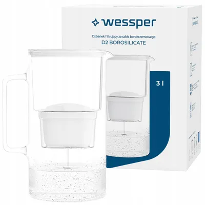 Produktbild von Wessper Glas-Kanne 3 l Borosilikat mit Aquamax-Filtersystem D2 Borosilicate