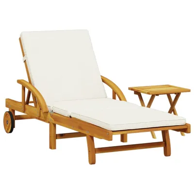Produktbild von VidaXL 3206362, Lounge, Gepolsterter Sitz, Akazienholz, Cremefarben, Weiß, 110 kg, 680 mm