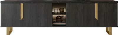 Produktbild von Lowboard Orion in Schwarz/Gold 205 cm
