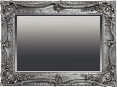 Produktbild von Casa Padrino Barock Spiegel Antik Silber 118 x H. 88 cm - Rechteckiger Wandspiegel im Barockstil - Prunkvoller Antik Stil Garderoben Spiegel - Barock Interior - Handgefertigte Barock Möbel