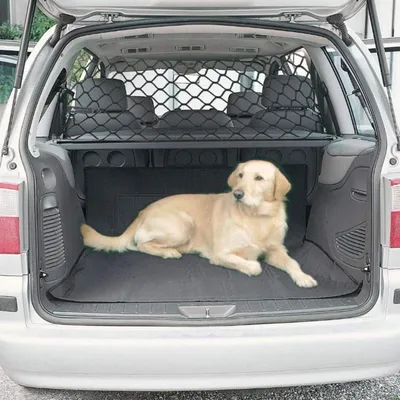 Image de Barrière de séparation pour coffre de voiture, 120 x 70 cm, filet de sécurité pour animaux, protection pour voiture
