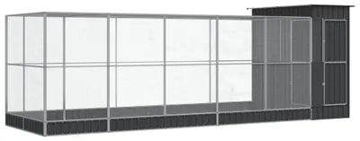 Immagine prodotto di vidaXL Voliera con estensione argento 623x203x216 cm acciaio