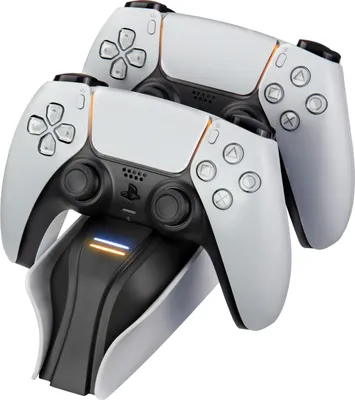 Produktbild von snakebyte TWIN:CHARGE 5 - weiß - Ladestation für 2x PlayStation 5 DualSense Controller, 2 Std. Schnellladung, LED-Ladestatusanzeige, PS5-Design
