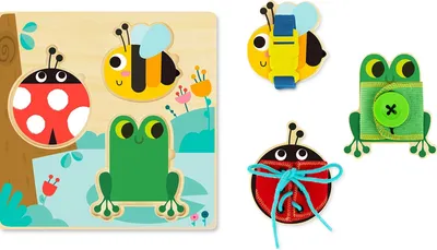 Productafbeelding van Tooky Toy Houten leertableau: Sorteerspeelgoed Trein