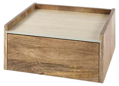Immagine prodotto di Comodino FURNLUX Nuovo Beige e Marrone Sabbia 40 cm / Colore principale: Beige / Dimensioni: 40 x 19 x 35 cm